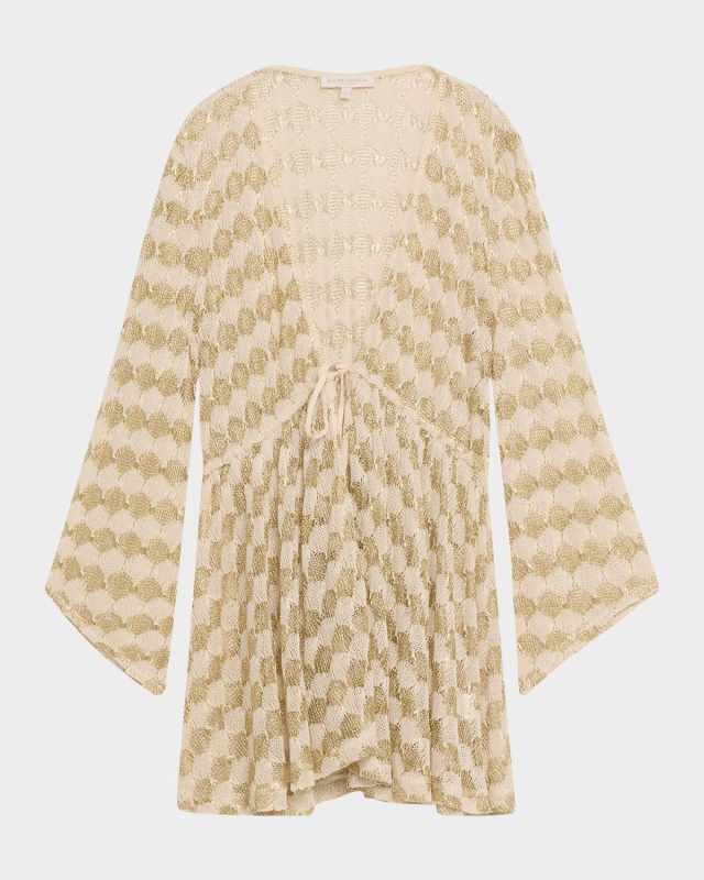 Arrika Metallic Crochet Sun Dress Coverup